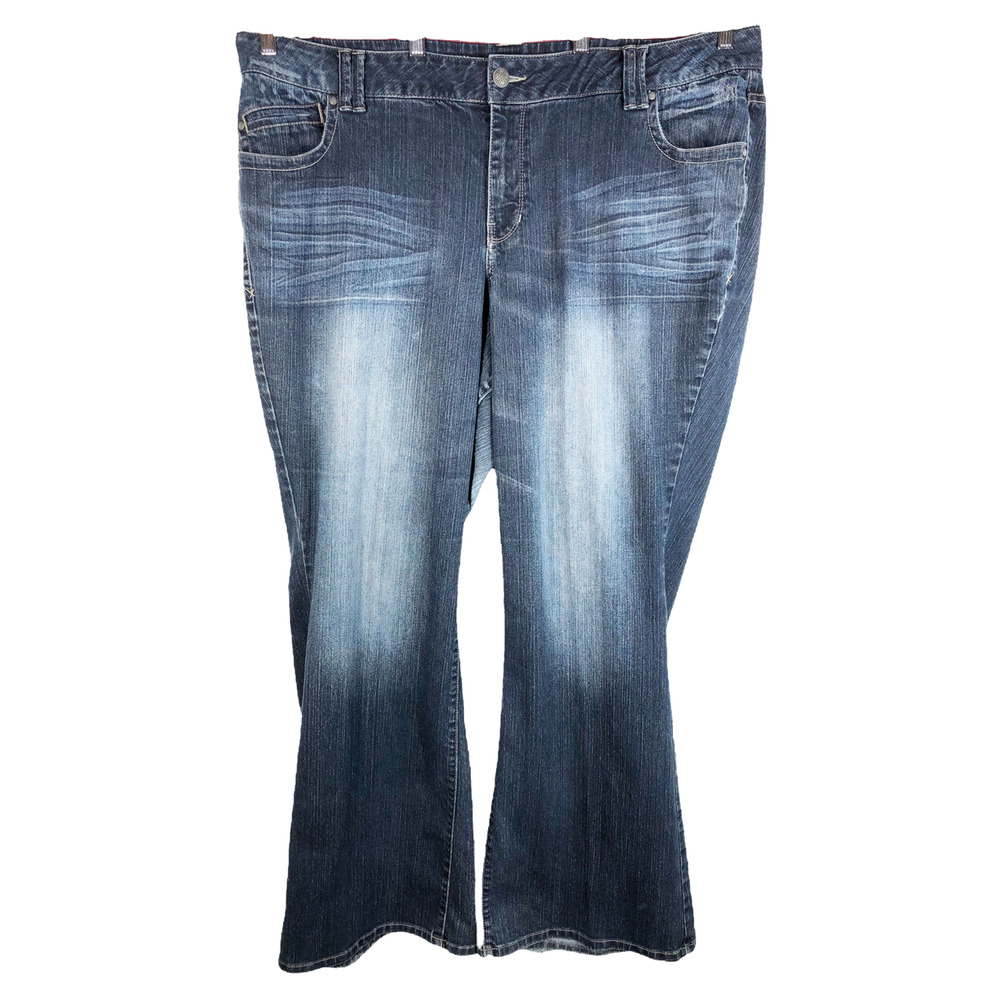 Lane Bryant Plus Size 24 Jeans Lightly Flared Dark Stretch Denim Blue 303